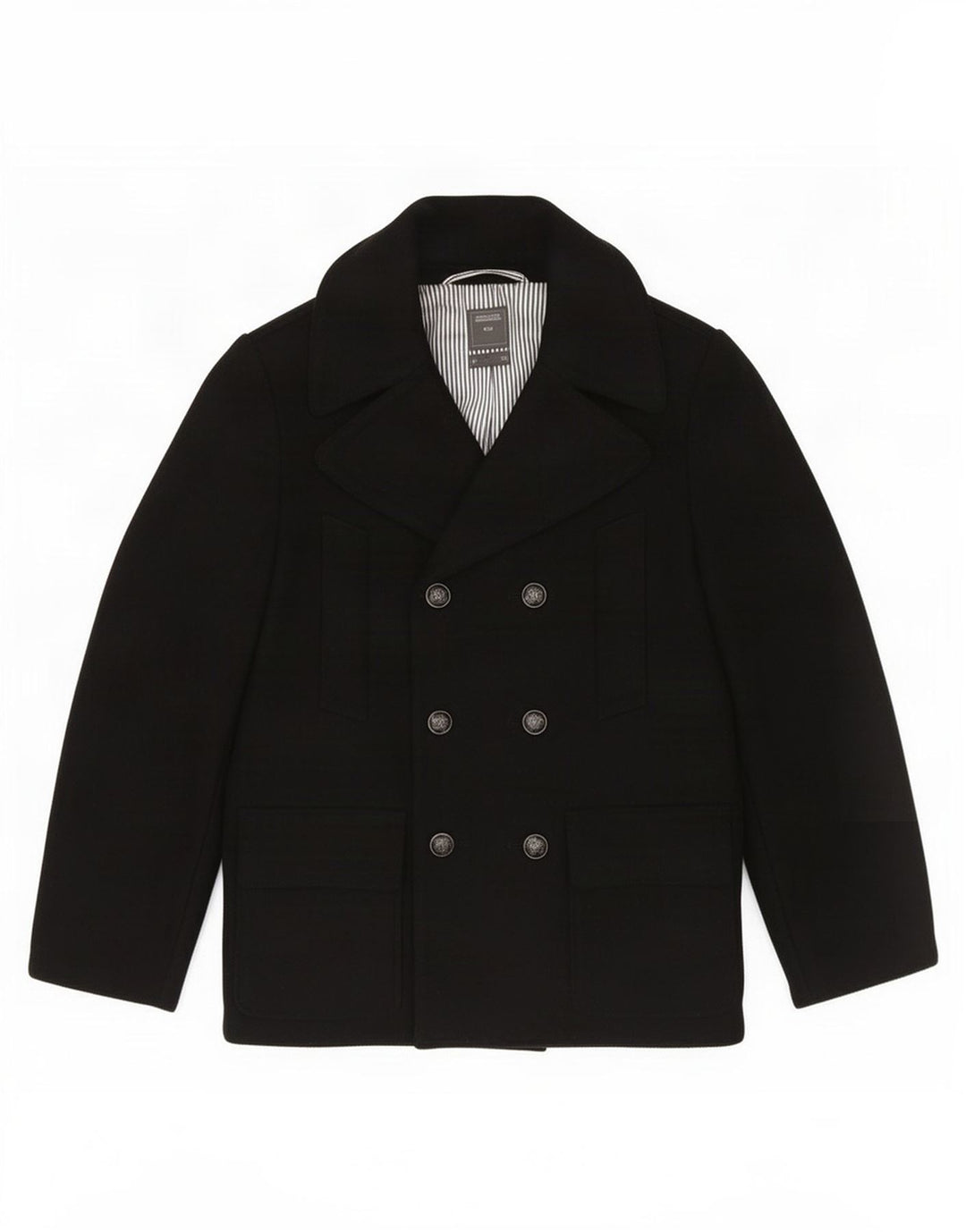 Gap Dame Dobbeltradet Frakke UK 14 Medium Navy Blue Uld