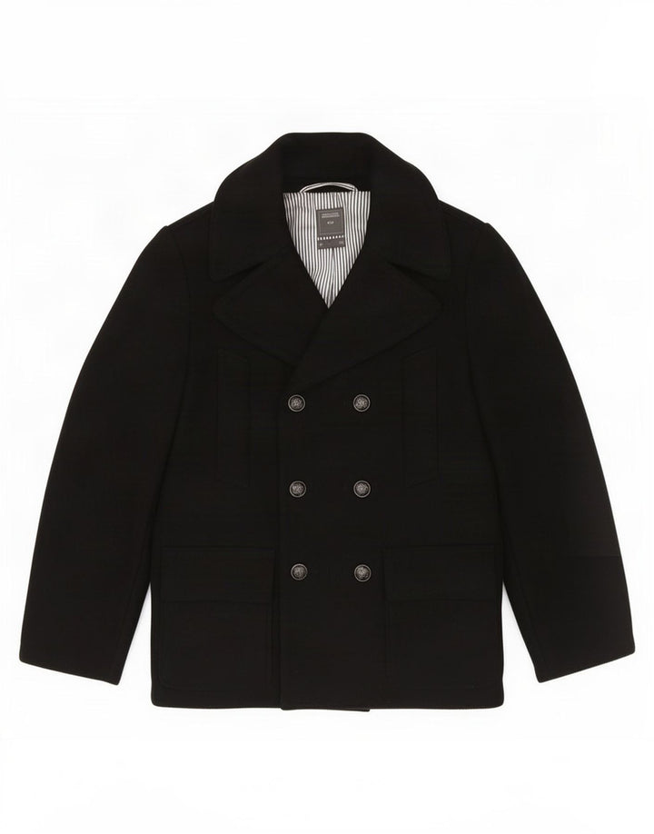 Gap Dame Dobbeltradet Frakke UK 14 Medium Navy Blue Uld