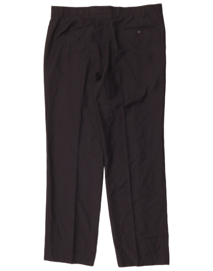 Marks & Spencer Herredragtbukser W38 L33 Marineblå stribet polyester