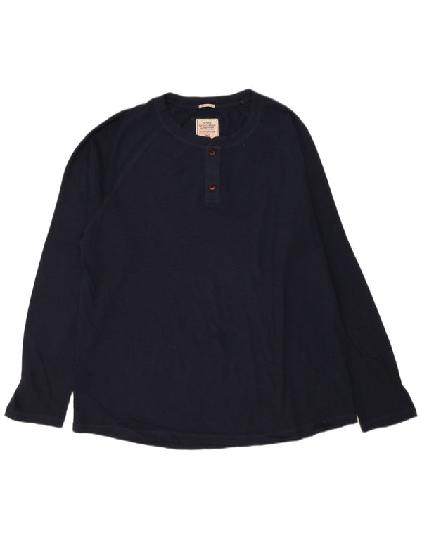 Fat Face Herre Top Langærmet 2XL Navy Blue Bomuld