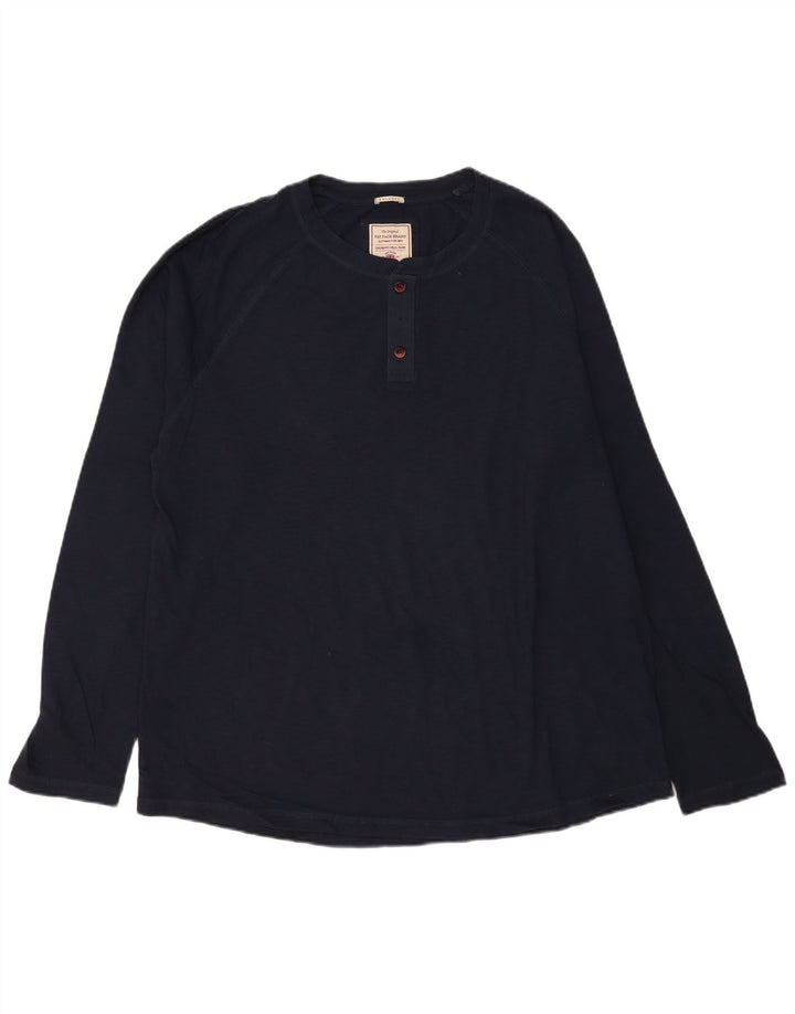 Fat Face Herre Top Langærmet 2XL Navy Blue Bomuld