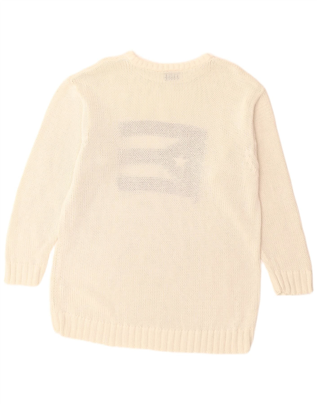 ARIZONA Herre grafisk rund hals sweater stor hvid bomuld