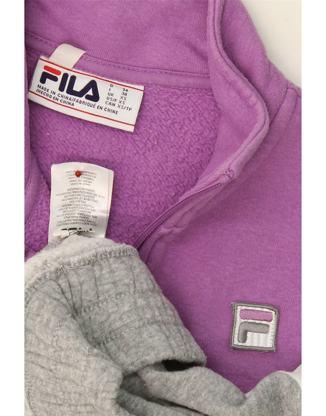 FILA Womens Oversized Sweatshirt Jumper UK 6 XS Multicoloured Colourblock Vintage Fila and Second-Hand Fila from Messina Hembry 
