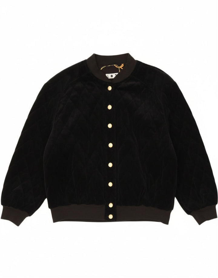 LOTZ Womens Oversized Abstract Pattern Quilted Jacket UK 18 XL Black