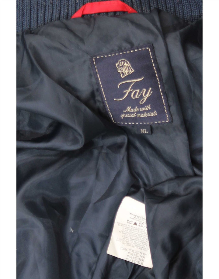 Fay Herre polstret jakke UK 42 XL Navy Blue Polyester