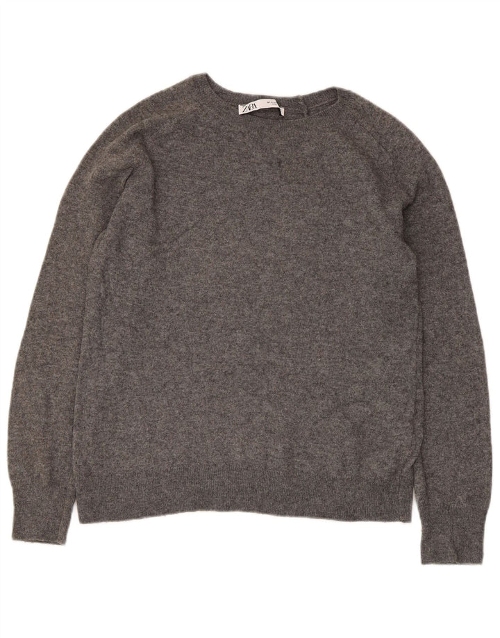 ZARA Kvinders Bådhals Trøje UK 14 Medium Grå