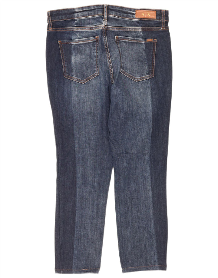 ARMANI EXCHANGE Dame J01 Crop Super Skinny Jeans W29 L23 Marineblå