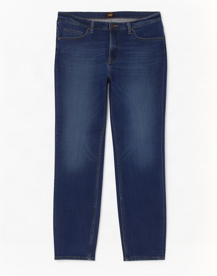 Lee Herre Rider Slim Jeans W34 L30 Blå Bomuld