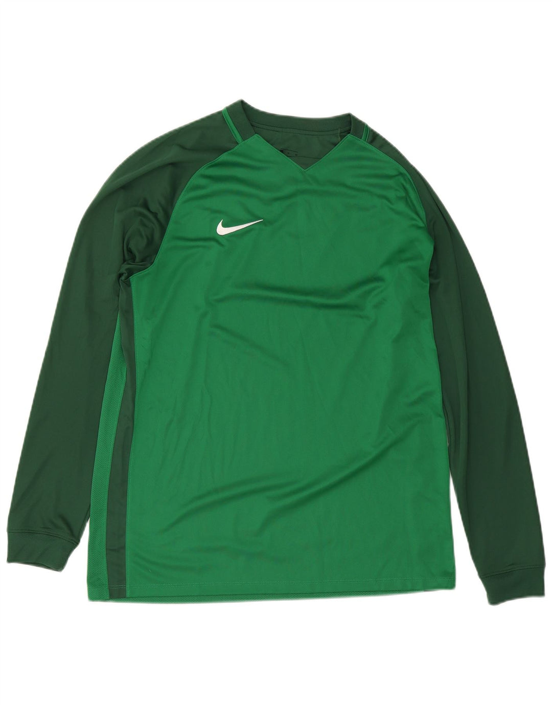Nike Herre Dri Fit Top Langærmet XL Grøn Colourblock