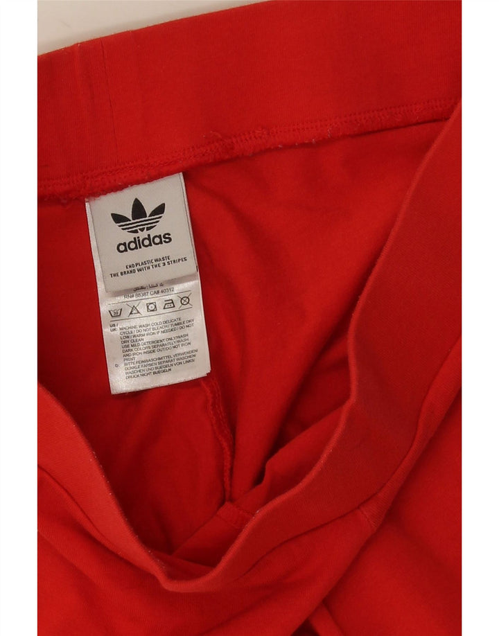 Adidas Dame Leggings UK 4 XS Rød Bomuld