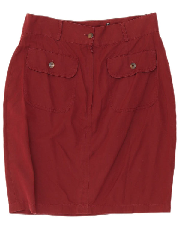 SUPERIOR Womens Pencil Skirt IT 44 Medium W27 Burgundy Cotton