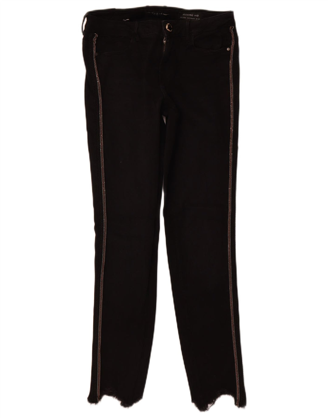 GUESS Dame Mid Rise Jegging Skinny Jeans W28 L28 Sort Bomuld