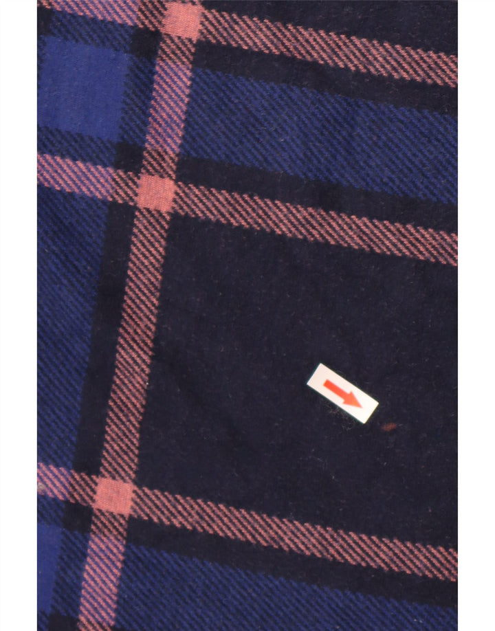 Marks & Spencer Dame Crop Top Langærmet UK 16 Large Navy Blue Plaid