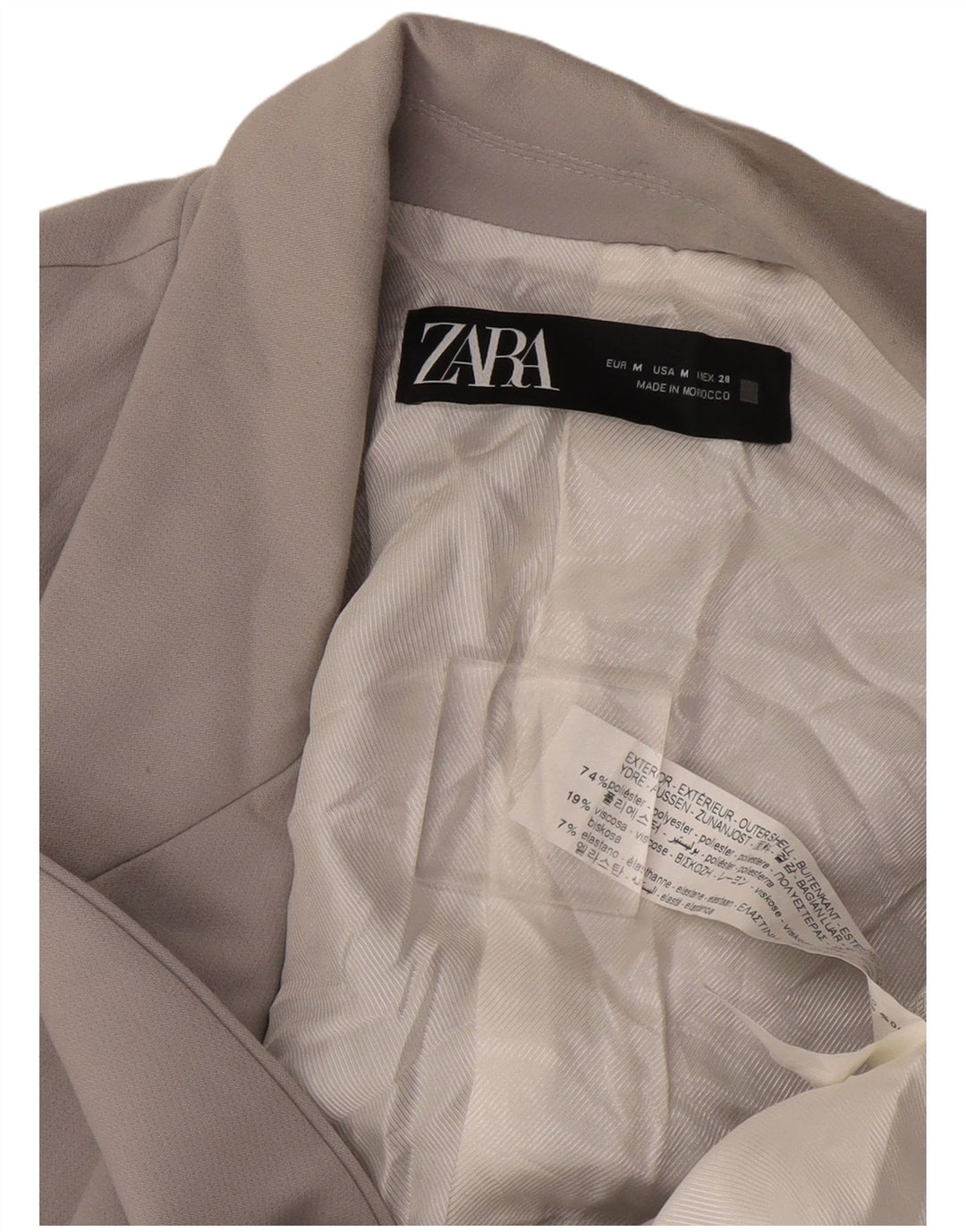 Zara Dame 1 Knap Blazer Jacket UK 14 Medium Grey Polyester