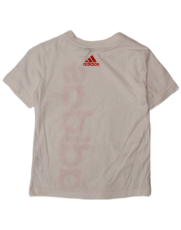 ADIDAS drenge grafisk t-shirt top 5-6 år hvid