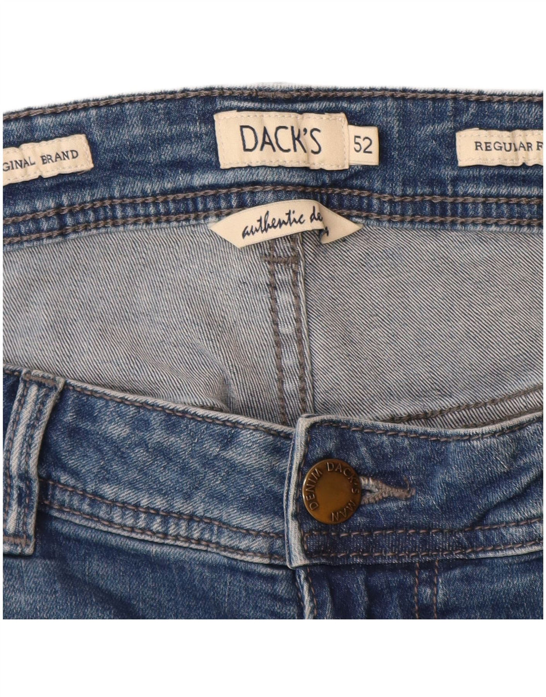Dacks Herre Regular Fit Straight Jeans IT 52 XL W36 L33 Blå