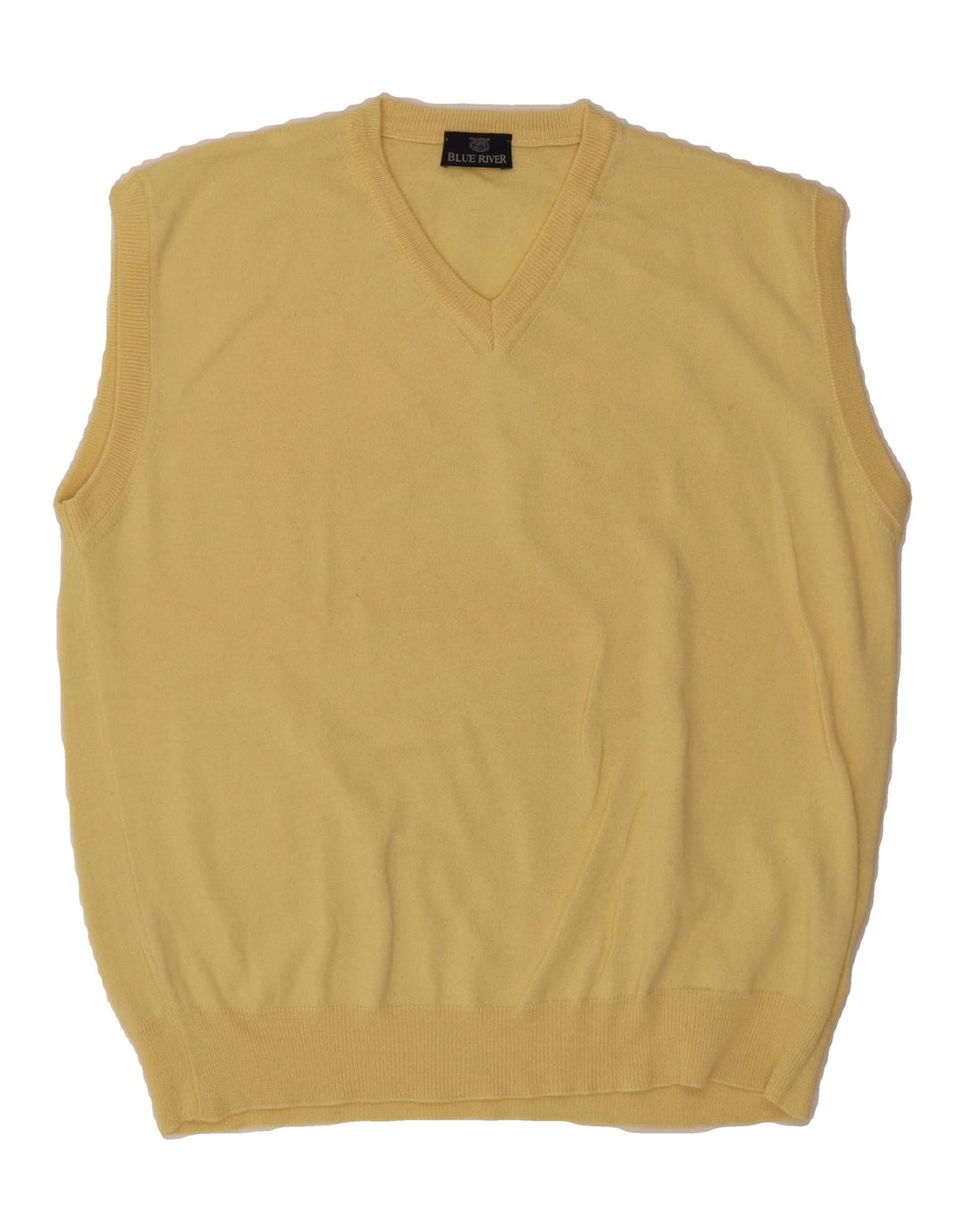 VINTAGE Mens Vest Tank Top Large Yellow Wool Vintage Vintage and Second-Hand Vintage from Messina Hembry 