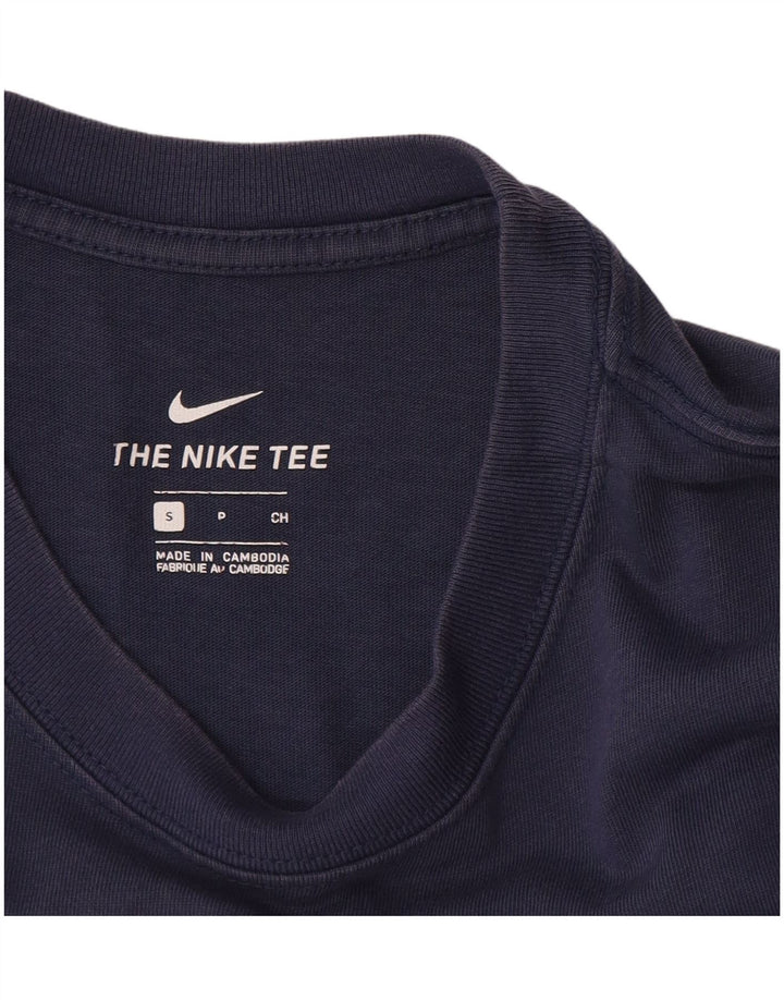 NIKE Mens Graphic T-Shirt Top Small Navy Blue Cotton