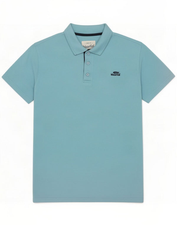 Weird Fish Mens Polo Shirt Large Blue Cotton