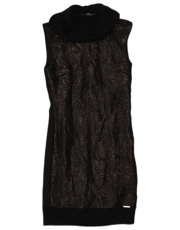 Rinascimento Dame Roll Neck Ærmeløs Jumper Dress UK 12 Medium Black