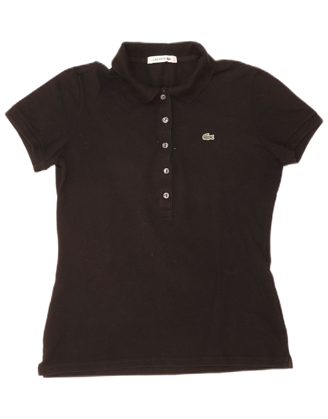 Lacoste Dame Polo Shirt Størrelse 42 Stor Sort Bomuld