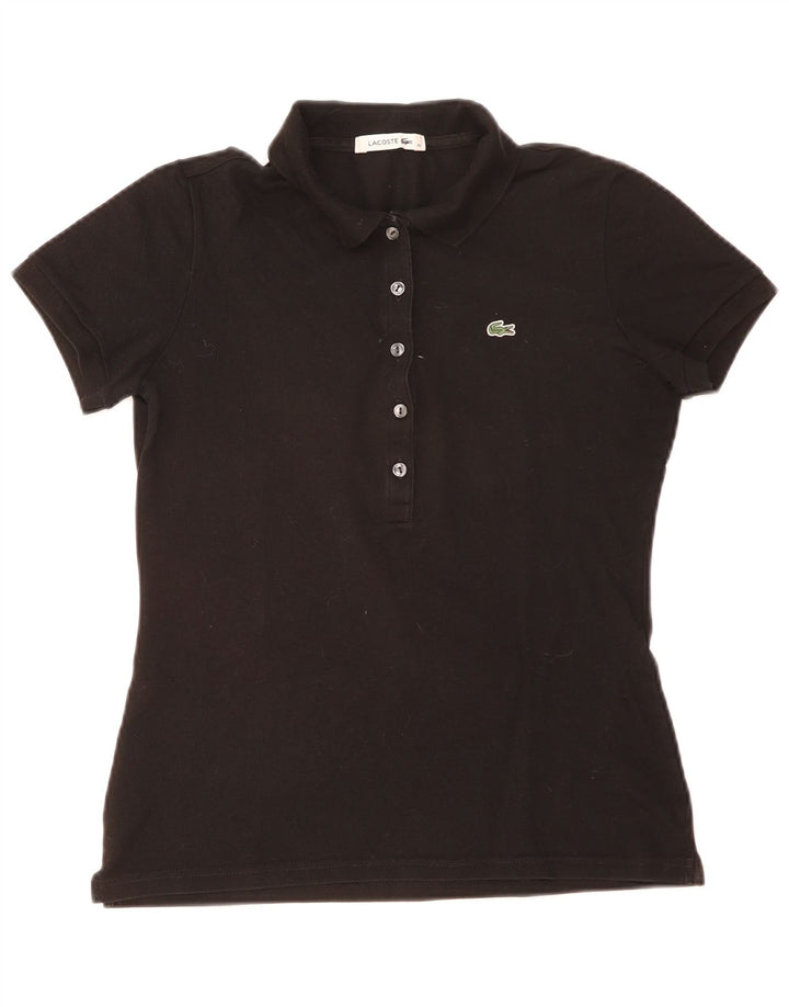 Lacoste Dame Polo Shirt Størrelse 42 Stor Sort Bomuld