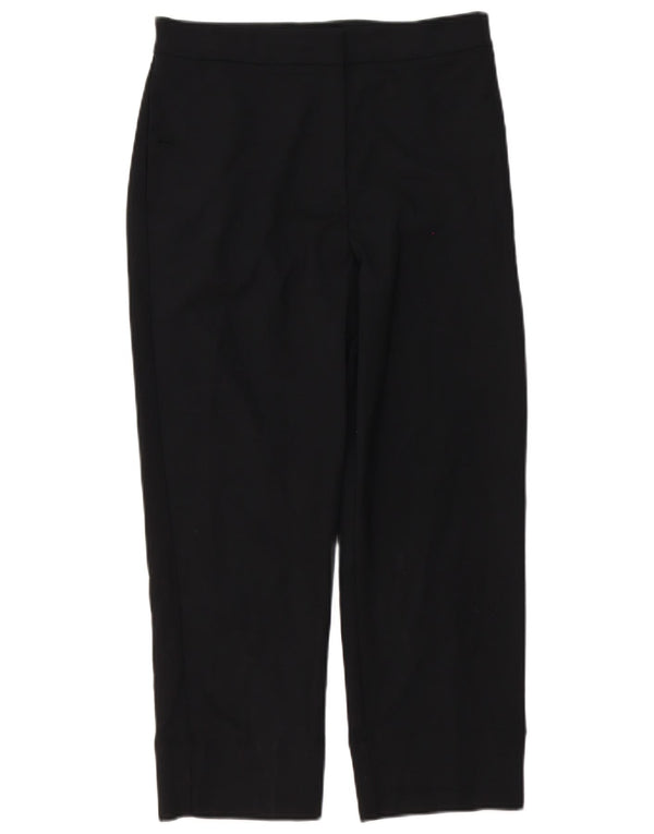 Marks & Spencer Dame Straight Cropped Trousers UK 10 Small W28 L24 Black