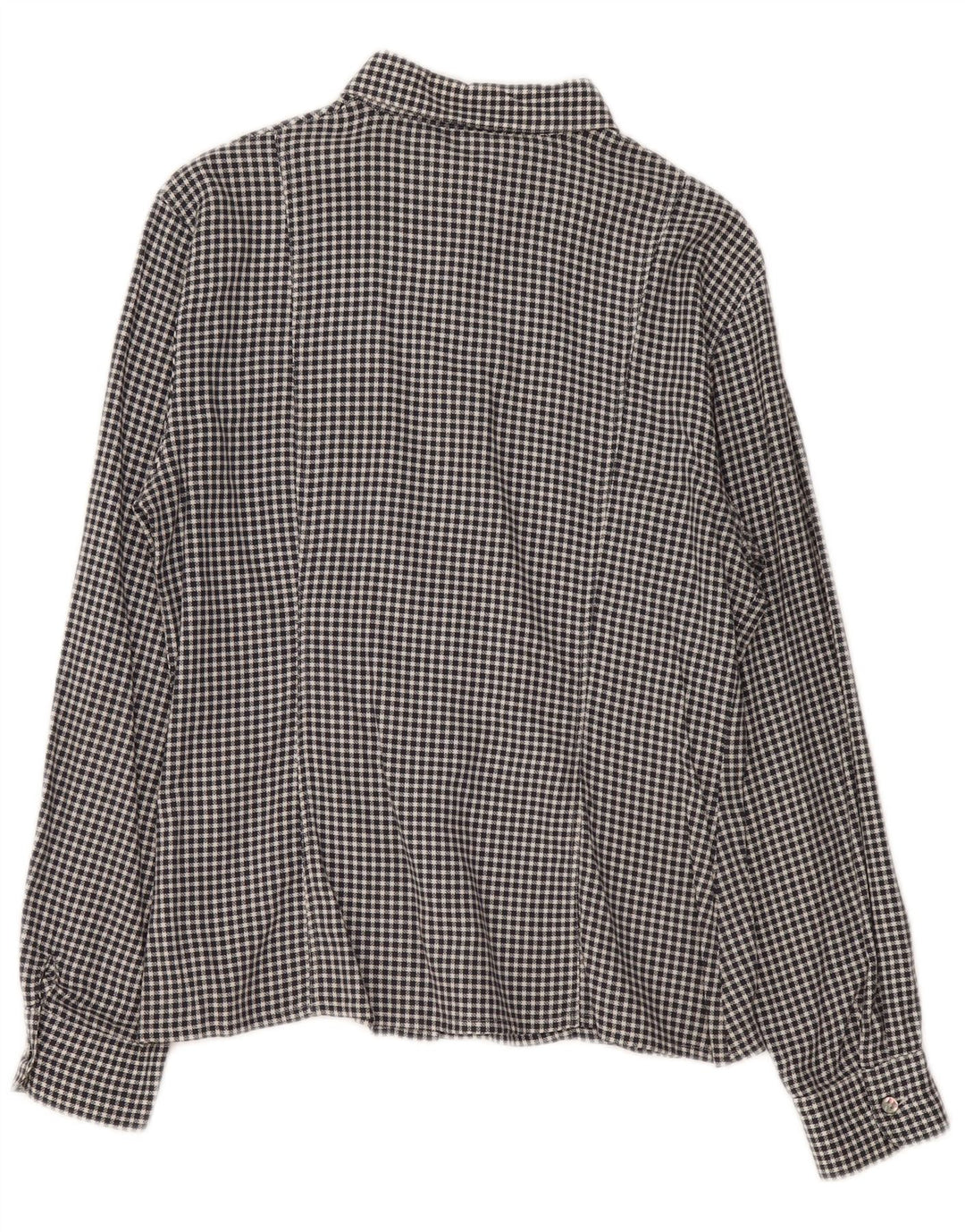 Vintage dameskjorte IT 46 Large Black Gingham Cotton