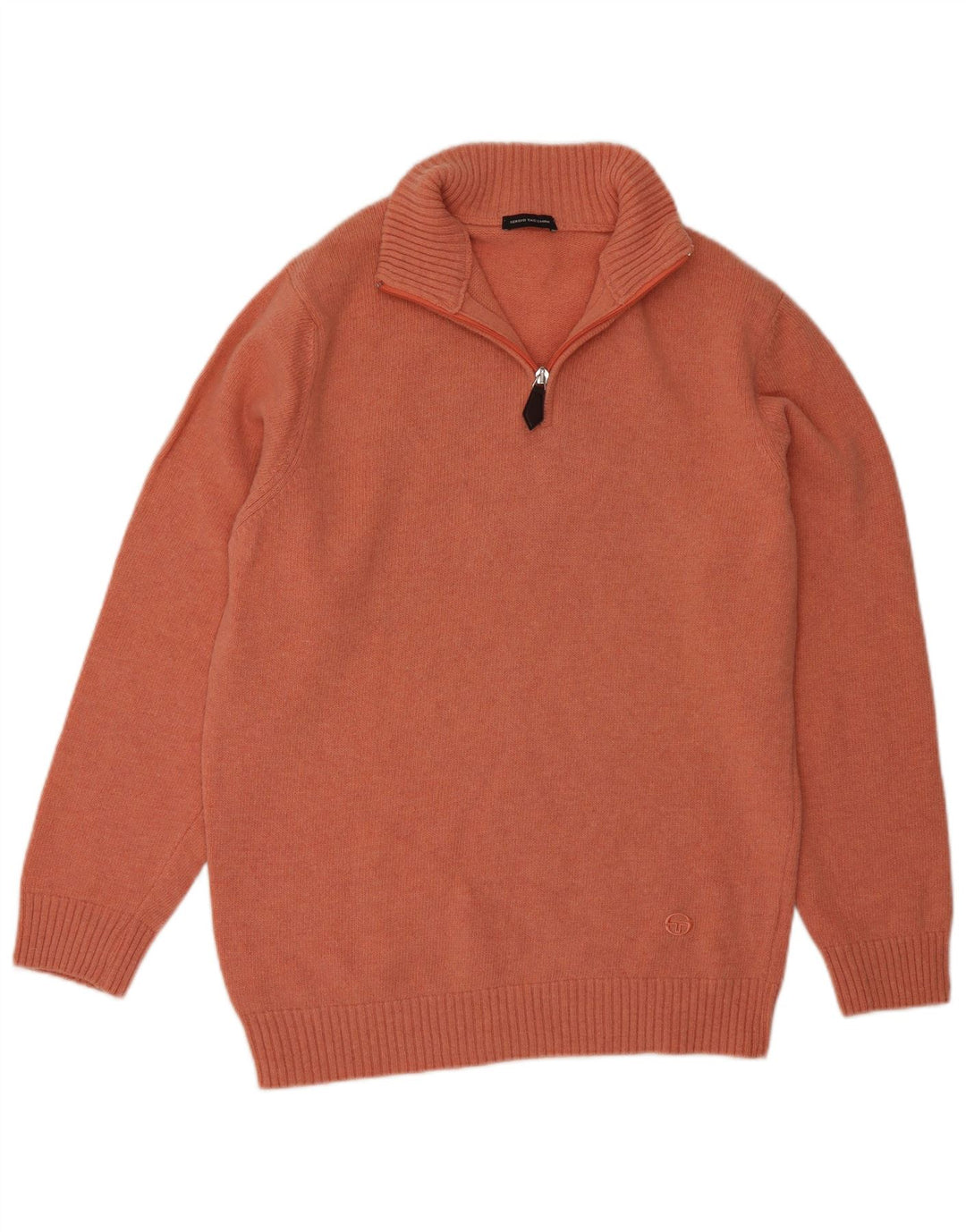 Sergio Tacchini Herre Zip Neck sweater Medium Orange Uld