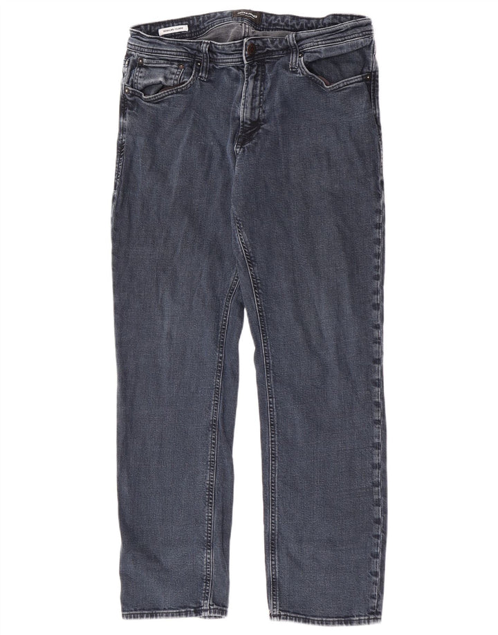 Jack & Jones Herre Clark Regular Straight Jeans W34 L29 Blue Cotton