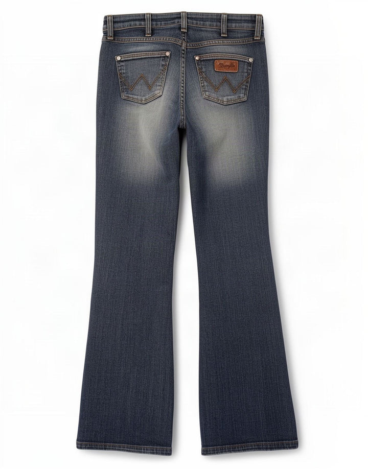 Wrangler Dame Eva Flared Jeans W27 L32 Blå Bomuld
