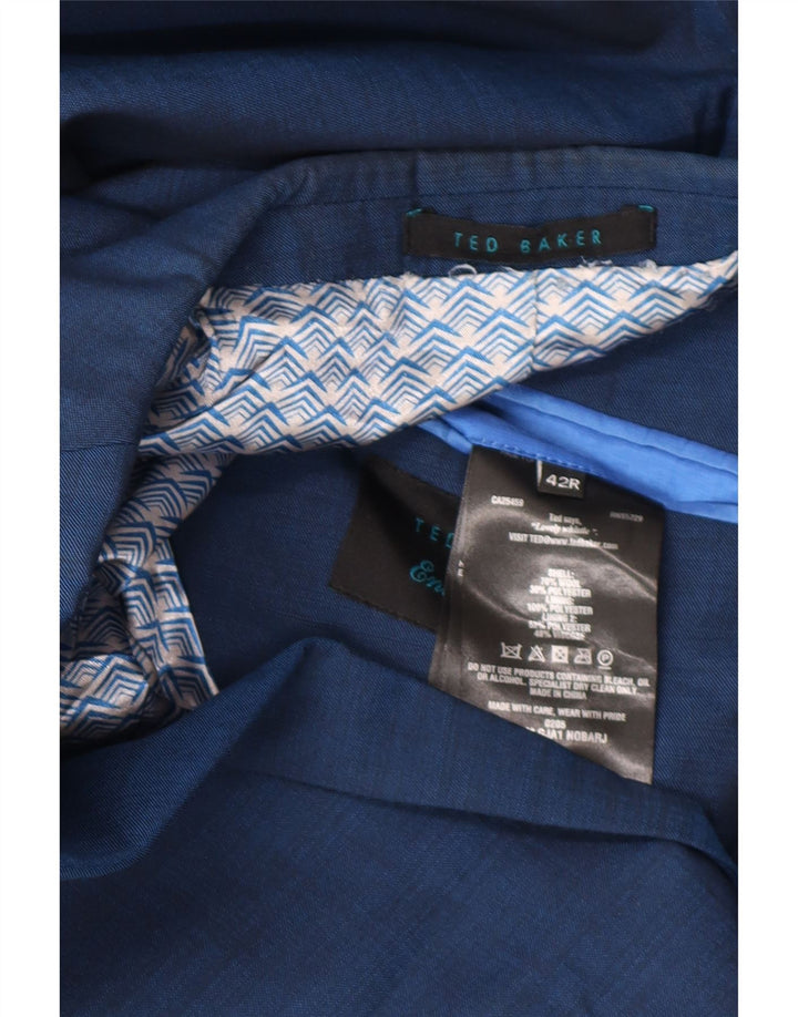 Ted Baker Herre 2-knaps blazerjakke UK 42 XL Blå Uld