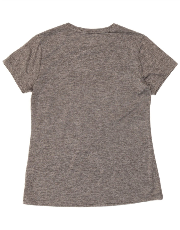 Fila Dame Grafisk T-Shirt Top UK 14 Medium Grå Polyester