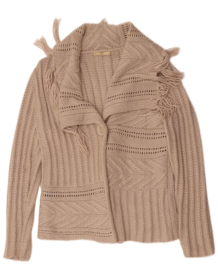 Marks & Spencer Dame Cardigan Sweater UK 14 Stor Grå Akryl