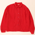 VINTAGE Womens Shirt Blouse UK 16 Large Red Floral Vintage Vintage and Second-Hand Vintage from Messina Hembry 