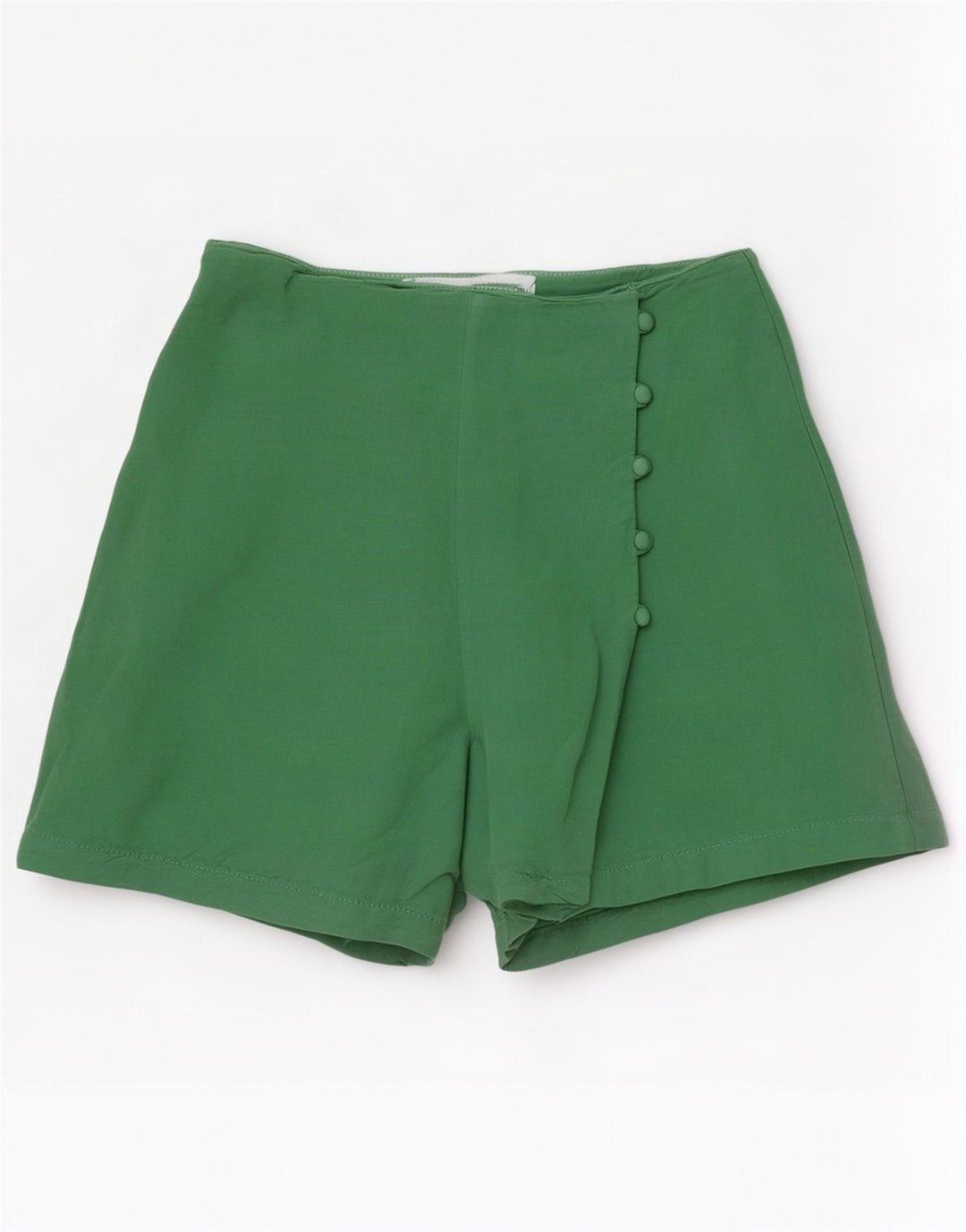 Zara Casual Shorts til kvinder Small W26 Grøn hør