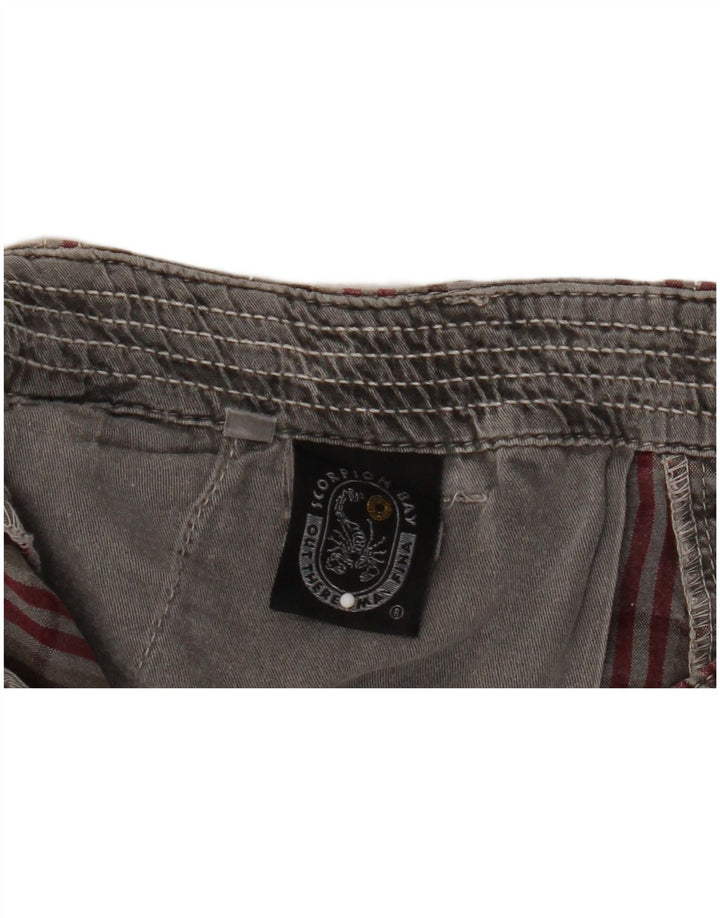 Scorpion Bay Herre Cargo Shorts W36 store grå ternet bomuld