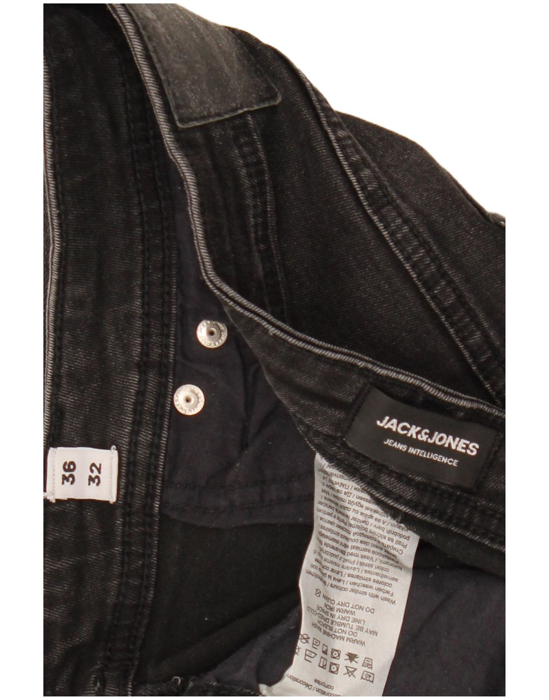 JACK & JONES Herre GLENN Slim Jeans W36 L32 Sort Bomuld