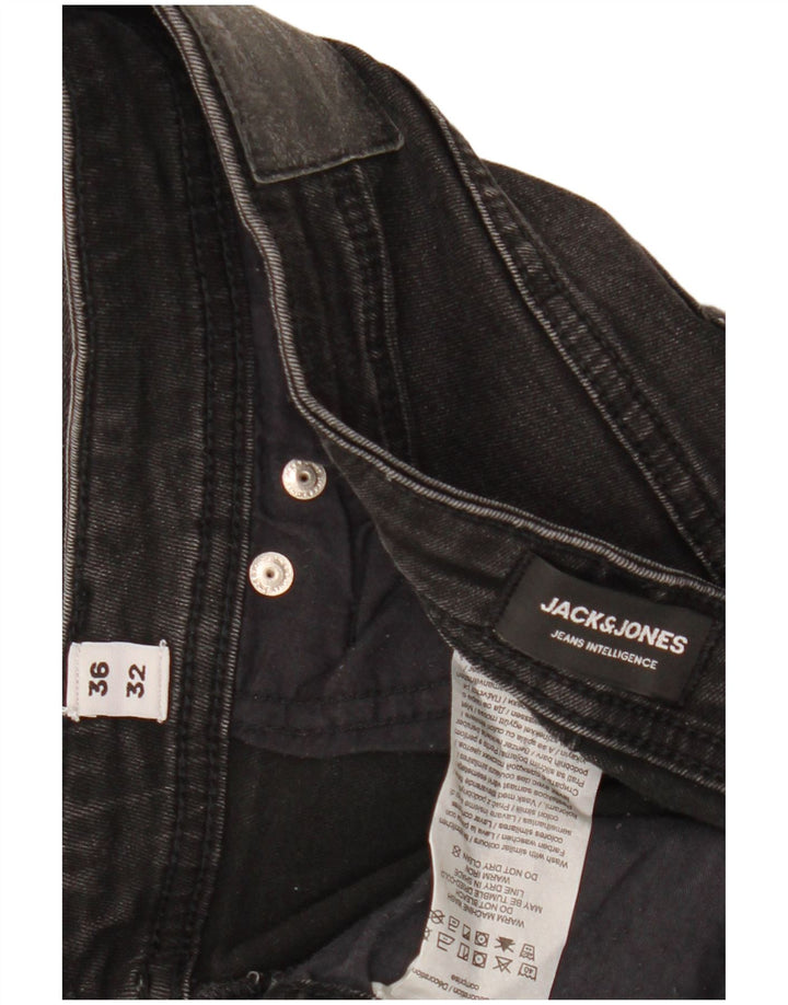 JACK & JONES Herre GLENN Slim Jeans W36 L32 Sort Bomuld