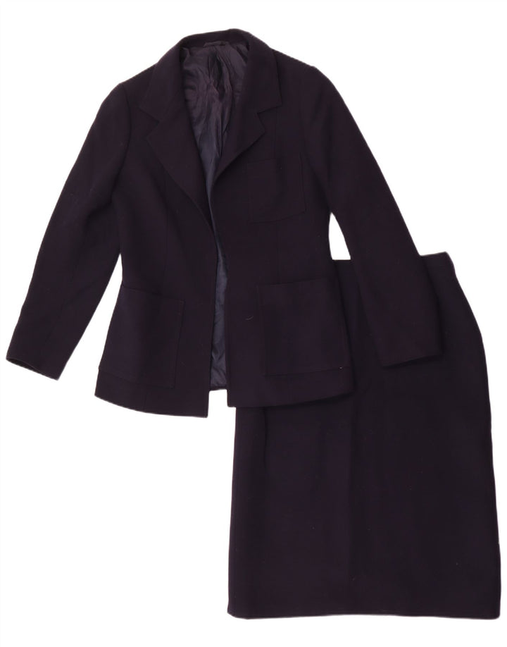 Max Mara Dame 2-delt nederdelsæt IT 44 Medium W26 Marineblå