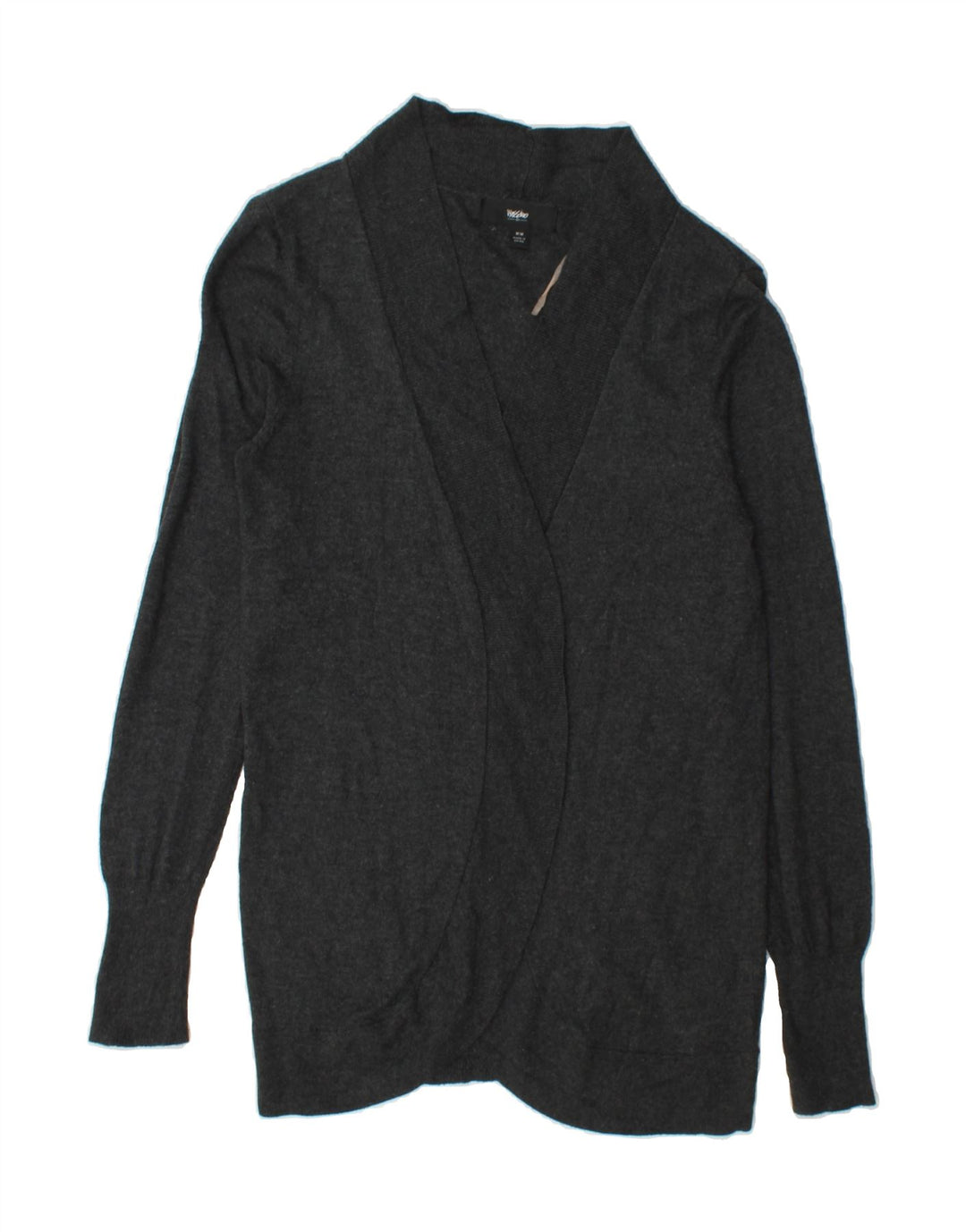 MOSSIMO Womens Longline Cardigan Sweater UK 12 Medium Grey Nylon Vintage Mossimo and Second-Hand Mossimo from Messina Hembry 