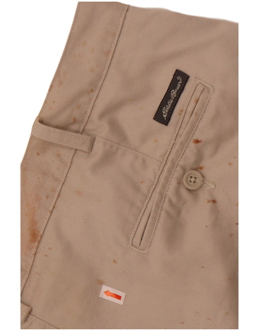 Eddie Bauer Herre Høje Chino Shorts W44 2XL Beige Bomuld