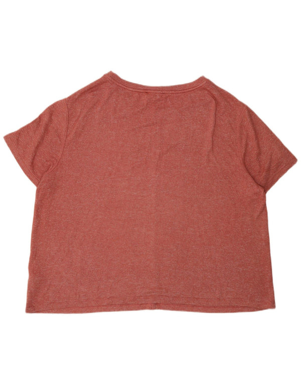 Marks & Spencer Dame Oversized T-Shirt Top UK 18 XL Rød Viscose