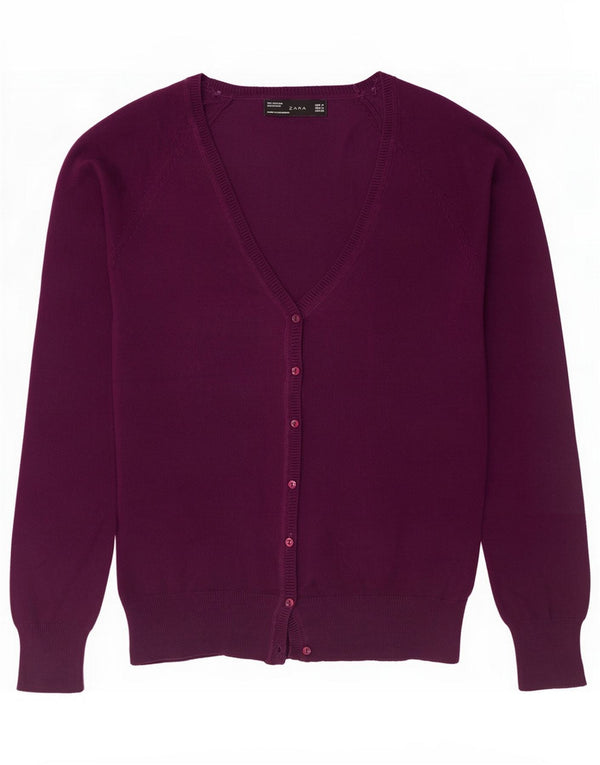 Zara Womens Cardigan Sweater UK 14 Medium Purple