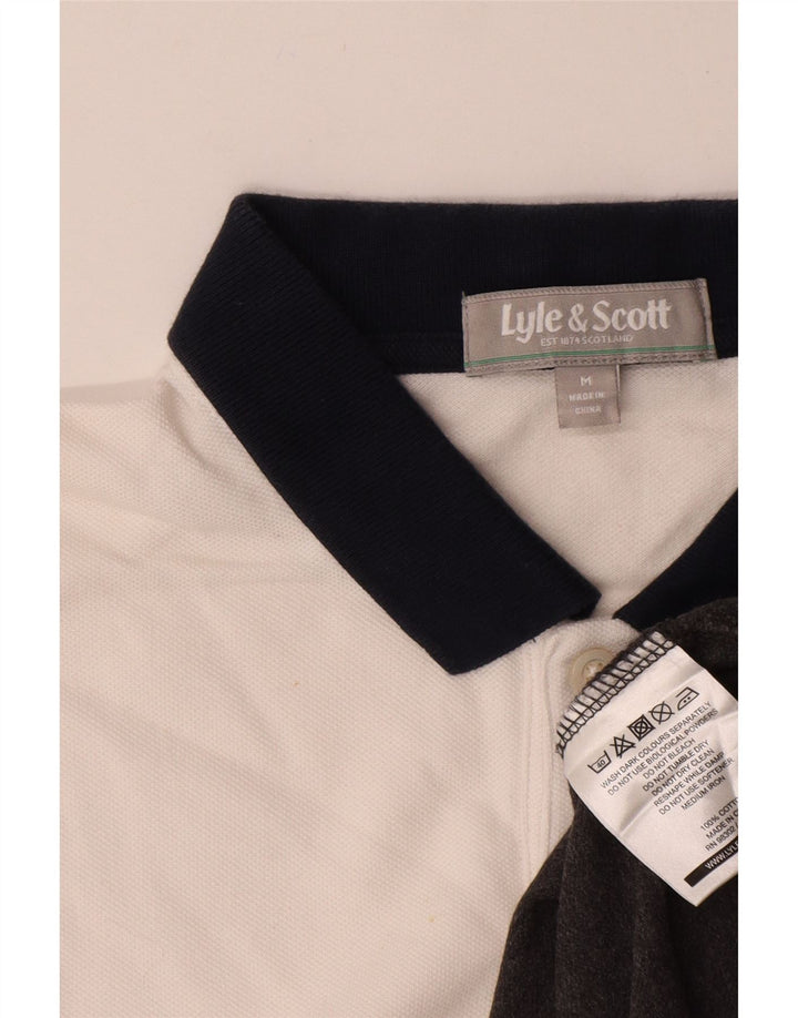 Lyle & Scott Herre poloshirt Medium White Colourblock Bomuld