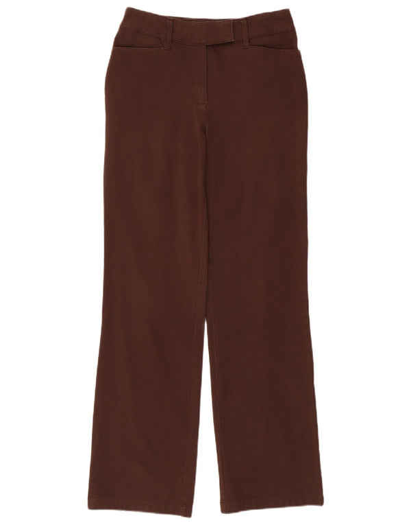 Marks & Spencer Womens Straight Casual Trousers UK 8 Small W28 L29 Brown