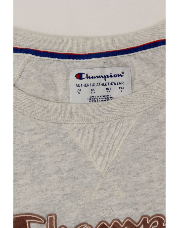 Champion Dame Grafisk Oversized Sweatshirt Jumper UK 10 Lille Grå