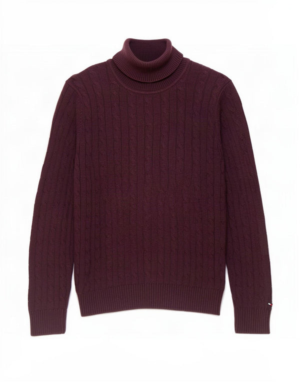 Tommy Hilfiger Herre rullehals sweater 2XL Lilla bomuld