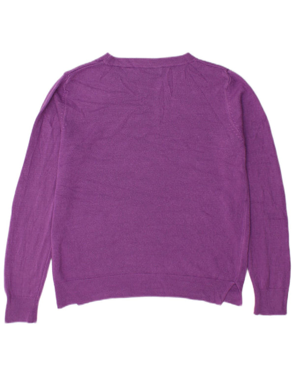 Marks & Spencer Dame Boat Neck Jumper Sweater UK 12 Medium Lilla Akryl