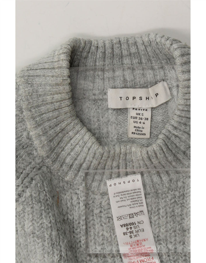 TOPSHOP Womens Oversized Crew Neck Jumper Sweater UK 10 Small Grey Vintage Topshop and Second-Hand Topshop from Messina Hembry 